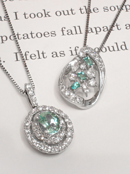 パライバトルマリン・ダイヤペンダントネックレス