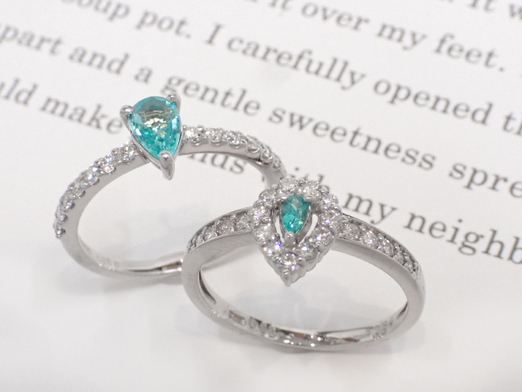 パライバトルマリン・ダイヤリング